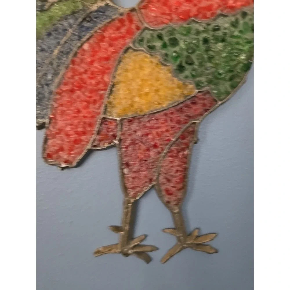 Rooster Stained Glass Window Panel Sun‎ Catcher Chiken Hanging Decor Farmhouse